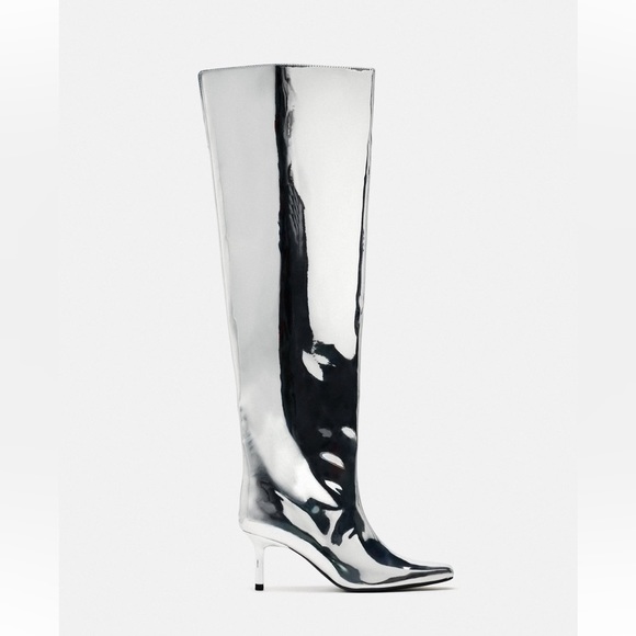 Zara metallic over knee boots🔥🔥🔥 - Picture 3 of 7